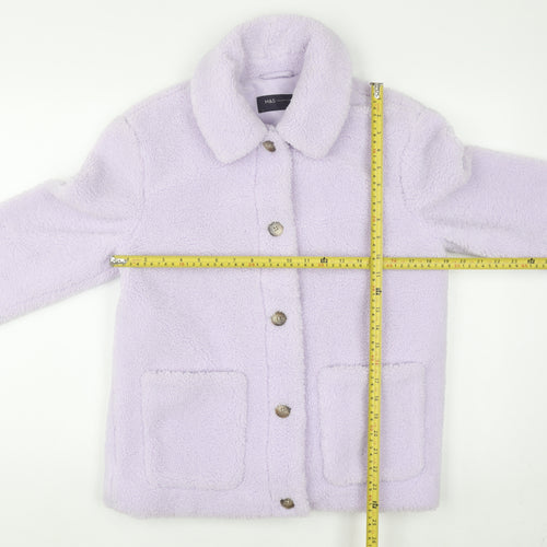 Marks and Spencer Women’s Lilac Fleece Button Jacket Size 8