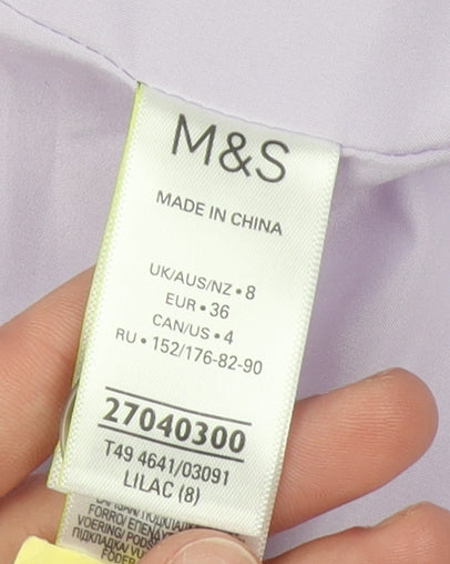 Marks and Spencer Women’s Lilac Fleece Button Jacket Size 8