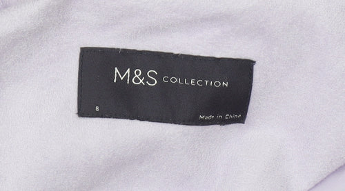 Marks and Spencer Women’s Lilac Fleece Button Jacket Size 8