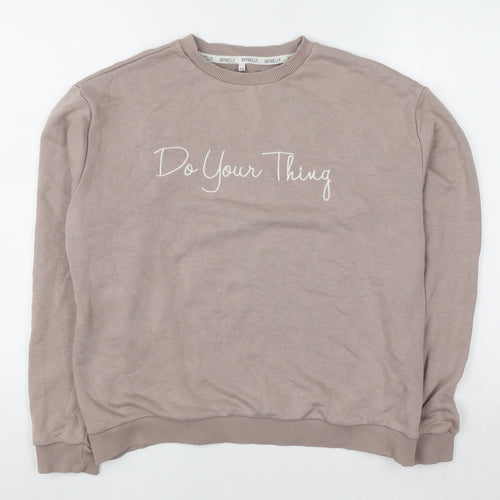 MYNELLY Women’s Beige Pullover Sweatshirt S/M Do Your Thing Graphic