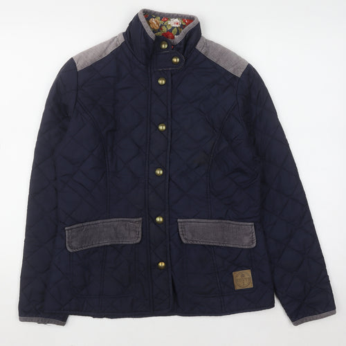 Harvey & Jones Women's Blue Quilted Mid-Length Jacket Size 10