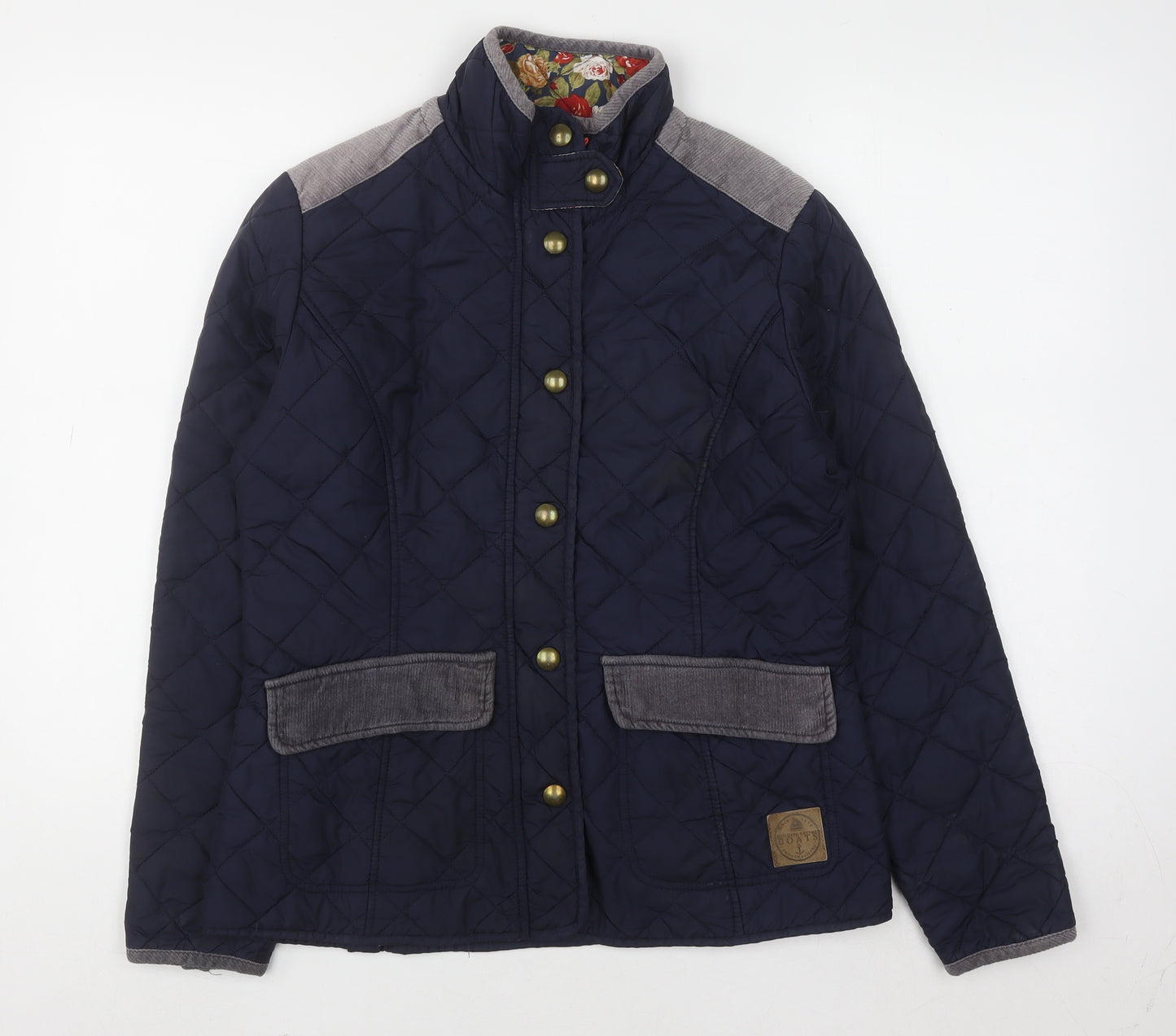 Harvey & Jones Women's Blue Quilted Mid-Length Jacket Size 10