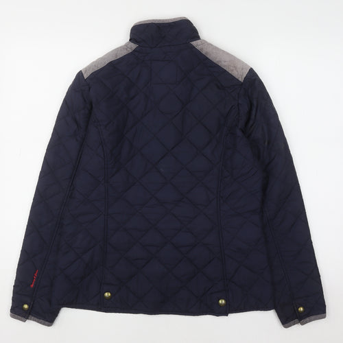 Harvey & Jones Women's Blue Quilted Mid-Length Jacket Size 10