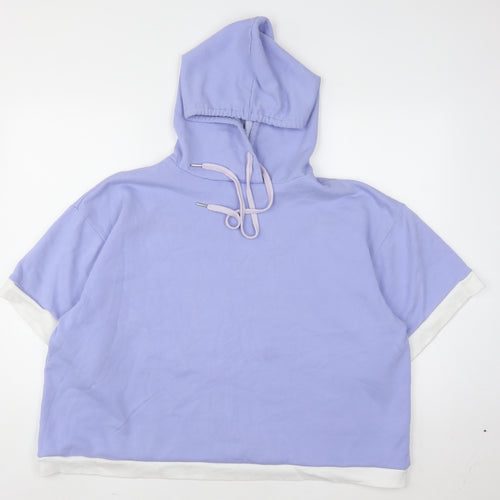 Pretty Secrets Women Purple Short Sleeve Pullover Hoodie UK 20/22