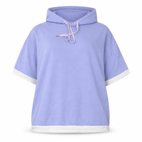 Pretty Secrets Women Purple Short Sleeve Pullover Hoodie UK 20/22