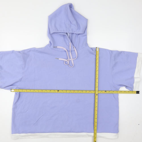 Pretty Secrets Women Purple Short Sleeve Pullover Hoodie UK 20/22
