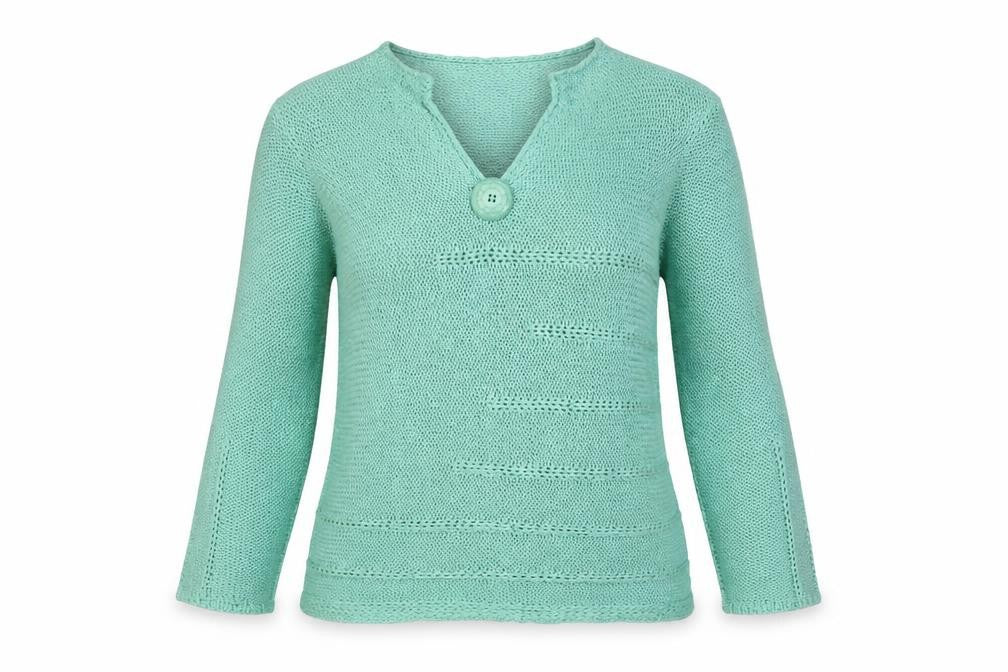 Marks and Spencer Per Una Women's Green V-Neck Knit Jumper Size M