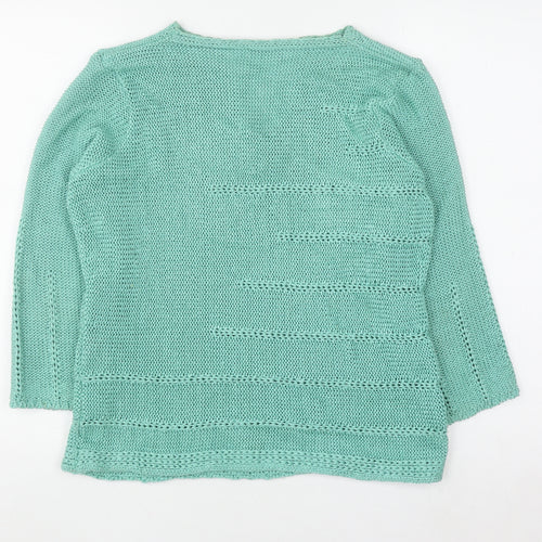 Marks and Spencer Per Una Women's Green V-Neck Knit Jumper Size M