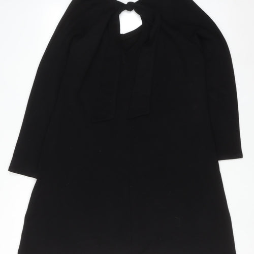 Very Women Black Size 16 Long Sleeve Rhinestone Shift Dress