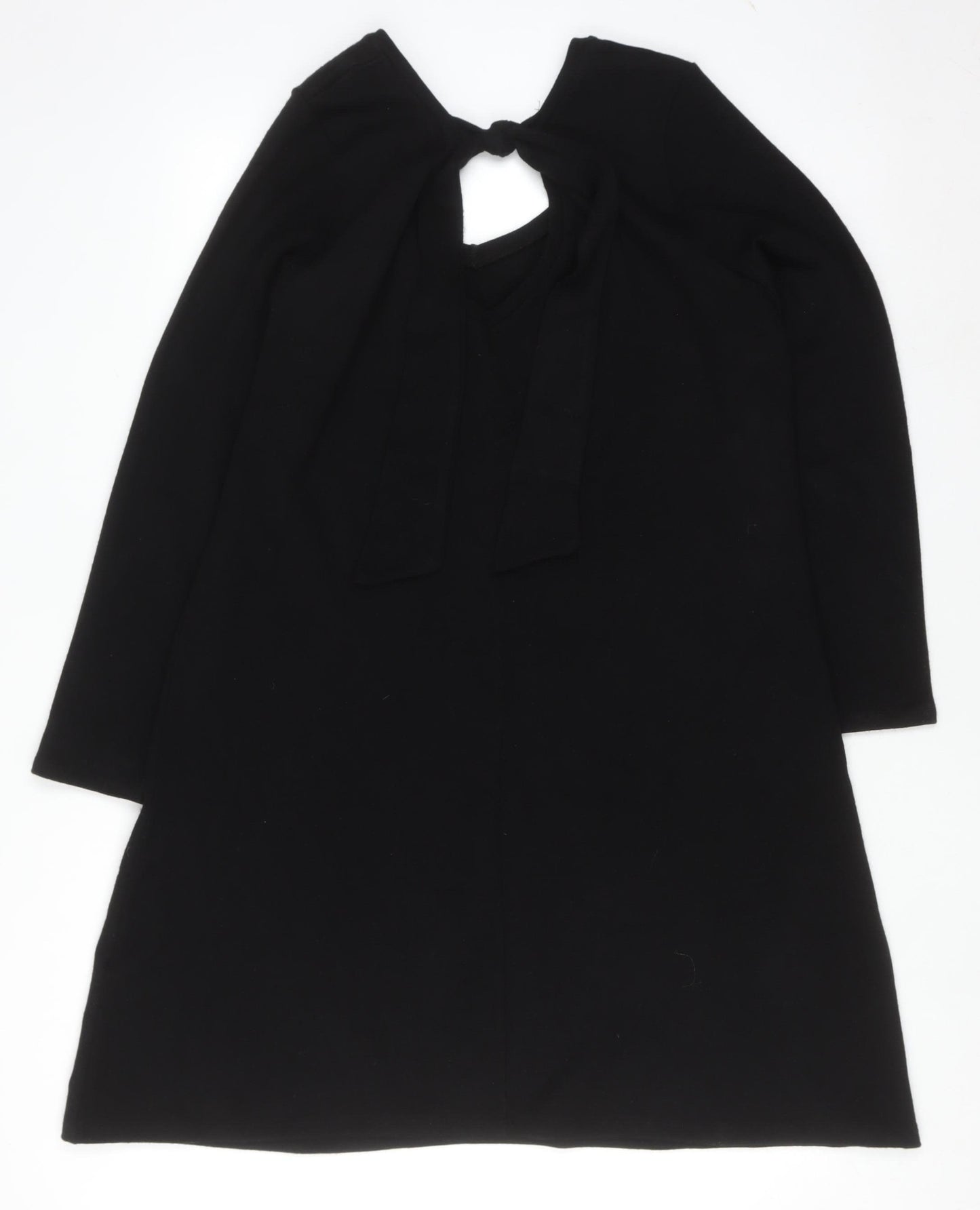 Very Women Black Size 16 Long Sleeve Rhinestone Shift Dress