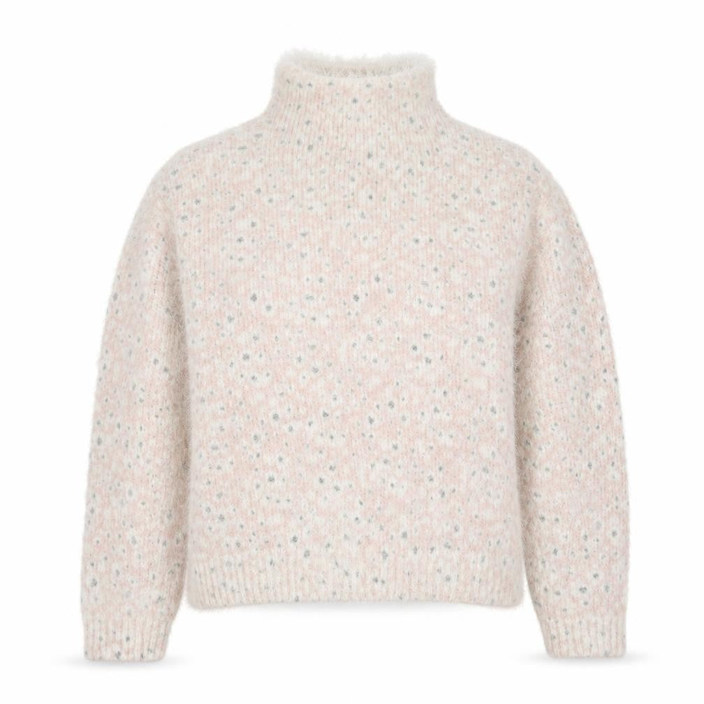 Next Women Pink Polka Dot High Neck Chunky Knit Jumper Size 10