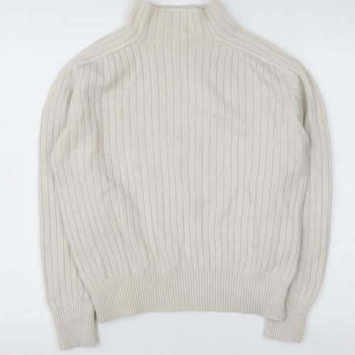 Linea Women’s Ivory Cable Knit Mock Neck Jumper Size 10