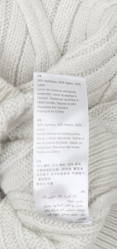 Linea Women’s Ivory Cable Knit Mock Neck Jumper Size 10