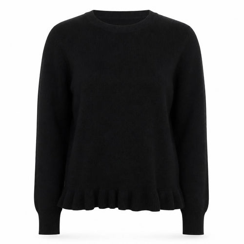 Oasis Womens Black Cotton Blend Crew Neck Long Sleeve Jumper Size M