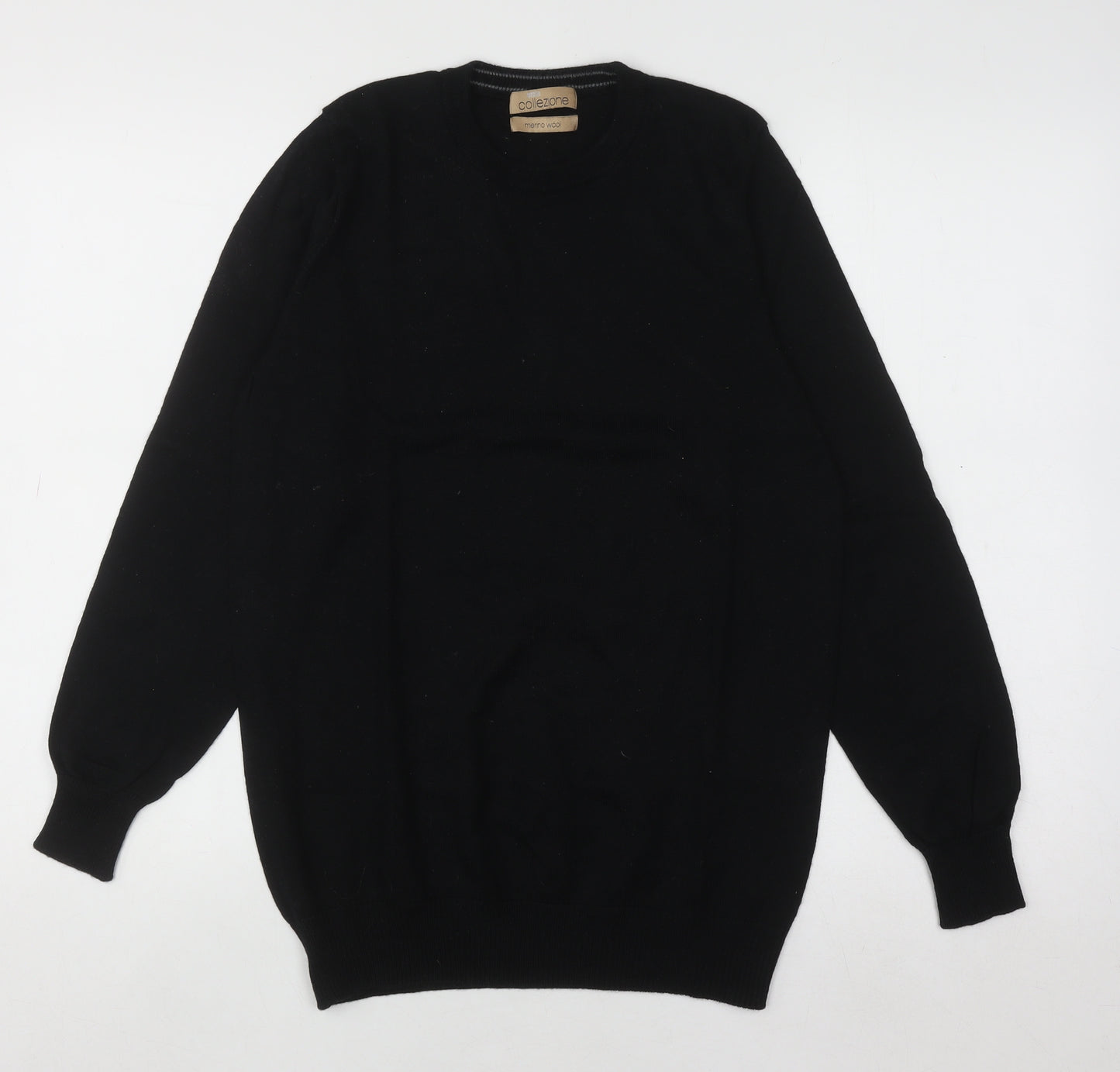 Marks and Spencer Men’s Black Merino Wool Crew Neck Jumper Size S