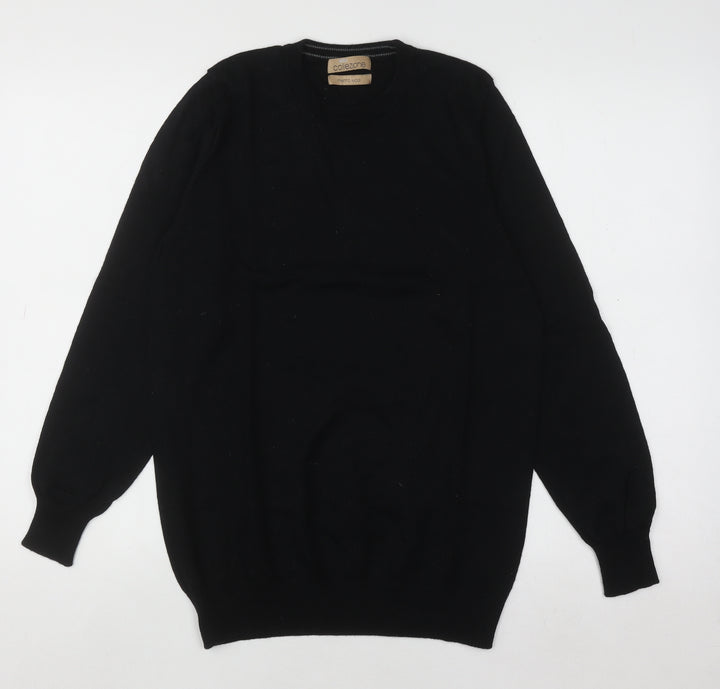 Marks and Spencer Men’s Black Merino Wool Crew Neck Jumper Size S