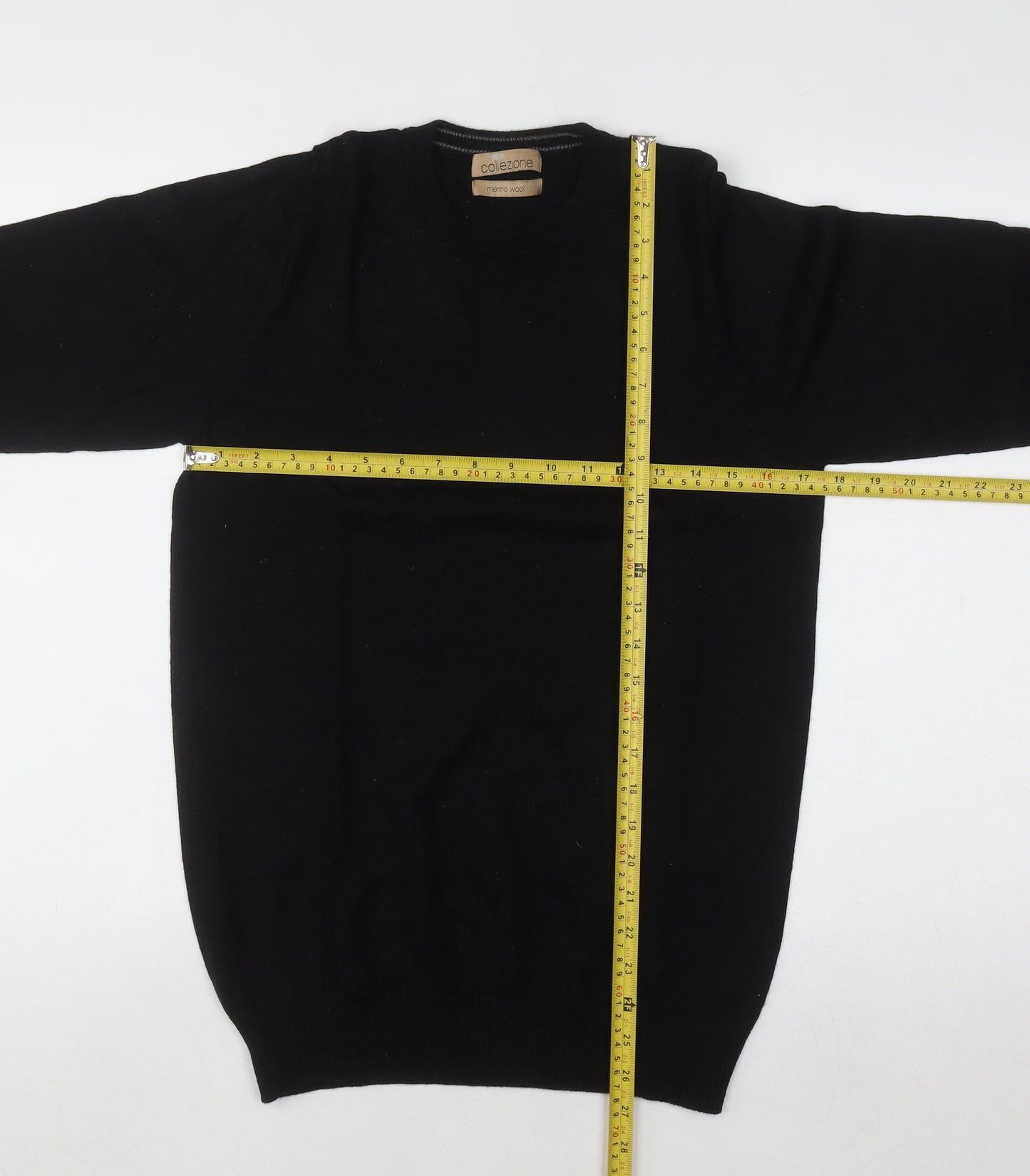 Marks and Spencer Men’s Black Merino Wool Crew Neck Jumper Size S