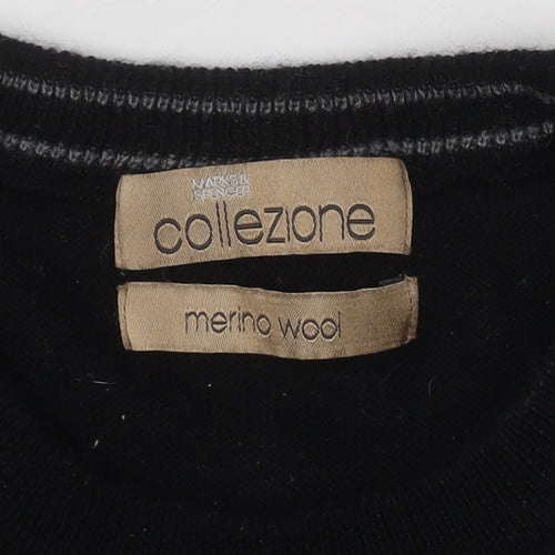 Marks and Spencer Men’s Black Merino Wool Crew Neck Jumper Size S