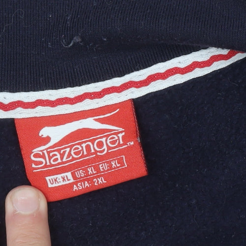 Slazenger Men's Blue XL 1/2 Zip Fleece Pullover Sweatshirt