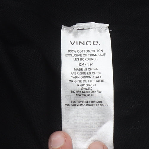 Vince Womens Black XS Sleeveless Cotton Midi Shift Dress