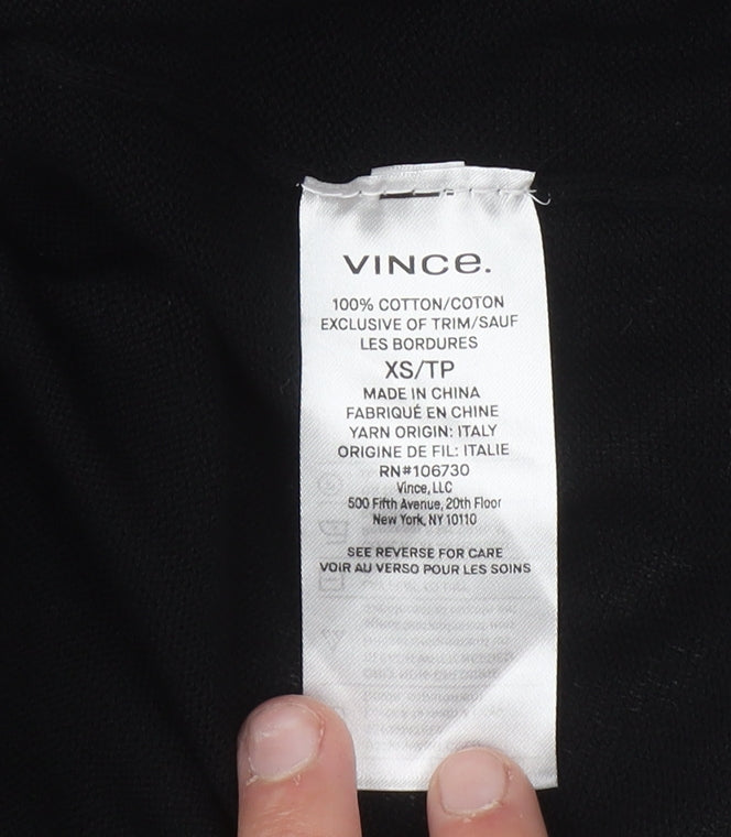 Vince Womens Black XS Sleeveless Cotton Midi Shift Dress