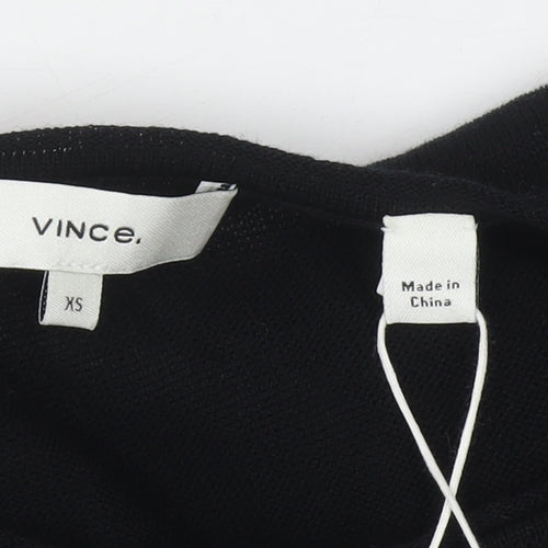Vince Womens Black XS Sleeveless Cotton Midi Shift Dress