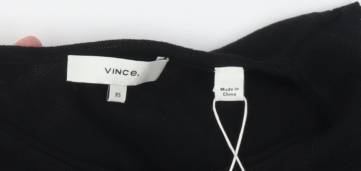 Vince Womens Black XS Sleeveless Cotton Midi Shift Dress