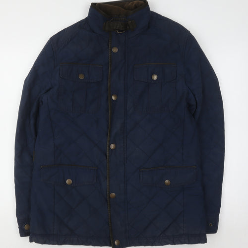 Crew Clothing Co. Men’s Blue Quilted Jacket Size M Cotton Blend