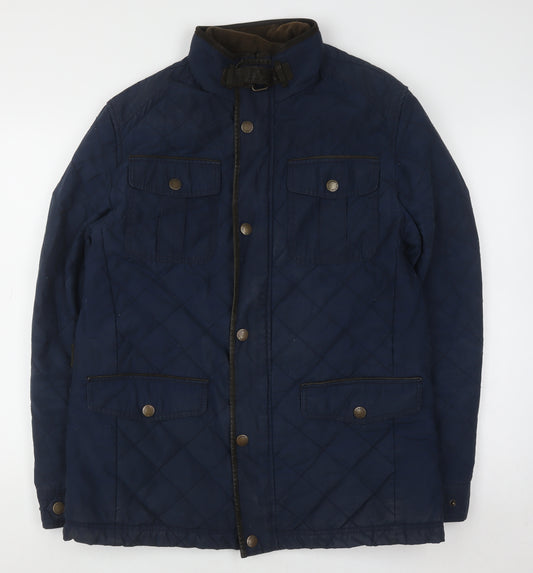Crew Clothing Co. Men’s Blue Quilted Jacket Size M Cotton Blend