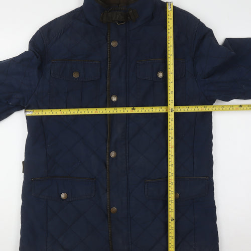 Crew Clothing Co. Men’s Blue Quilted Jacket Size M Cotton Blend