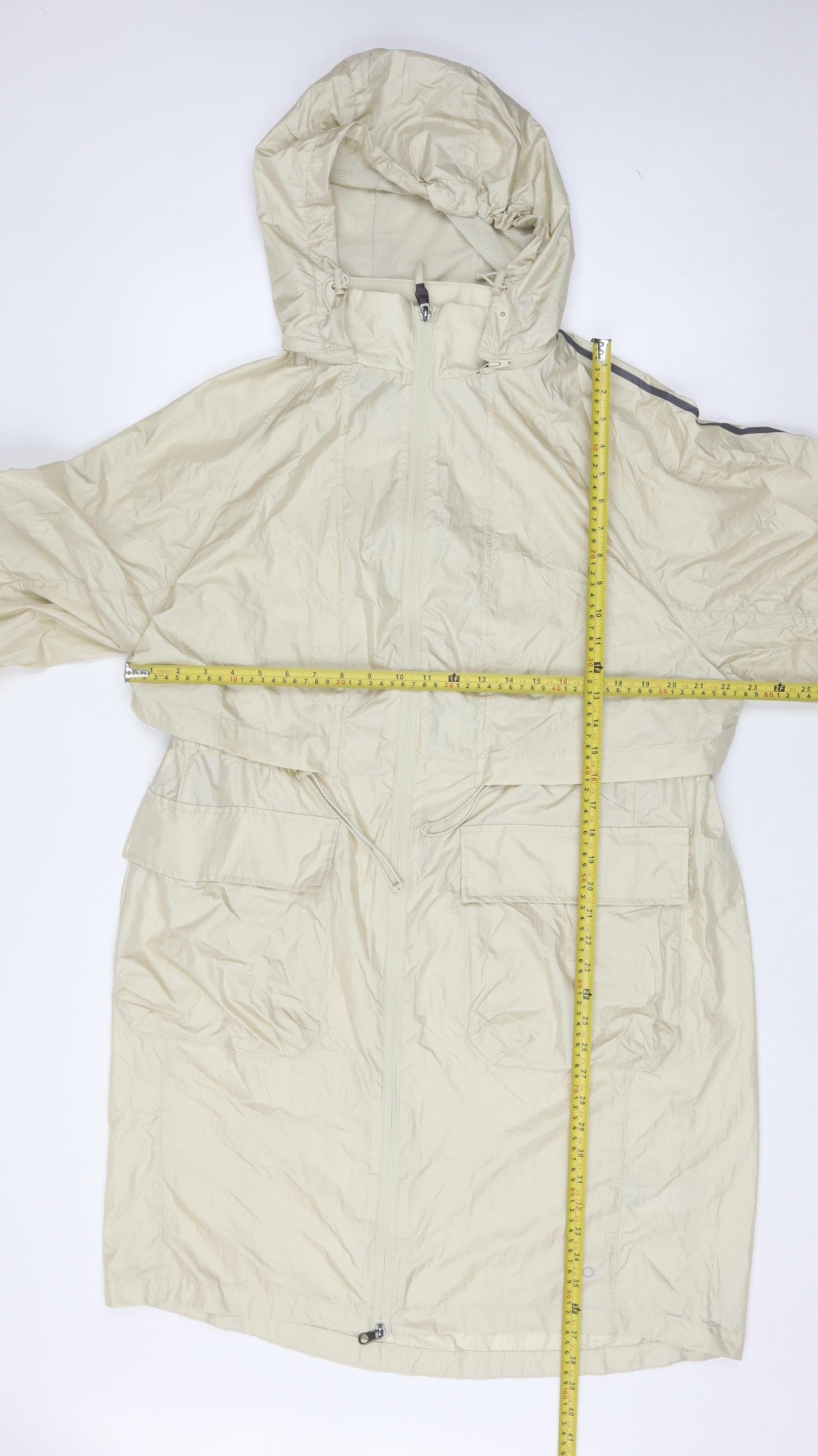 Marks and Spencer Womens Antique Cream Hooded Parka Jacket UK 10