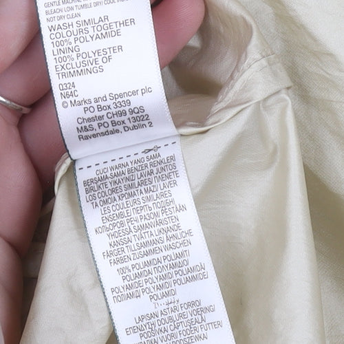 Marks and Spencer Womens Antique Cream Hooded Parka Jacket UK 10