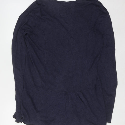 Fat Face Women’s Blue Size 16 Cotton Modal Open Cardigan Jumper