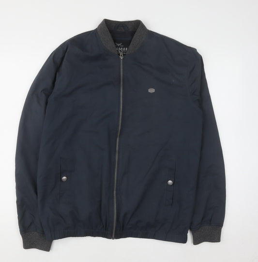 Threadbare Men's Navy Bomber Jacket Size M Polyester Cotton Lined