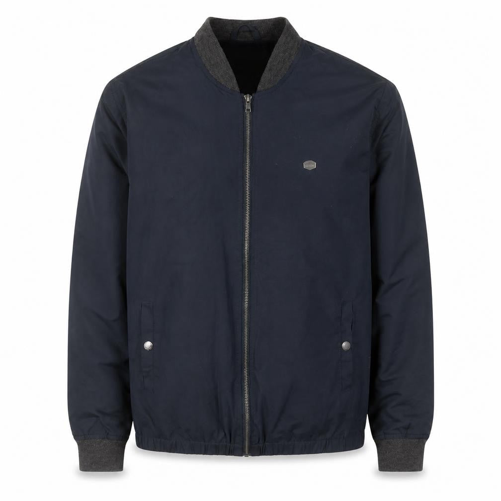Threadbare Men's Navy Bomber Jacket Size M Polyester Cotton Lined
