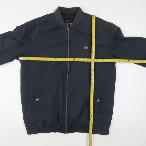 Threadbare Men's Navy Bomber Jacket Size M Polyester Cotton Lined