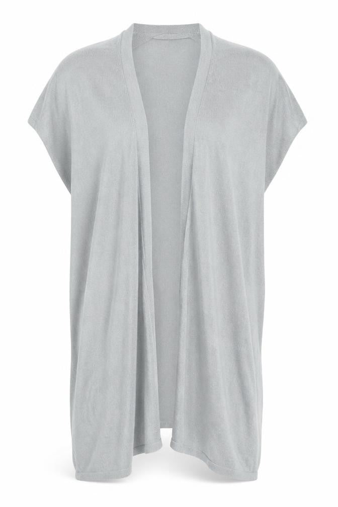 Zara Women Grey Open Knit Short Sleeve Cardigan Size 8