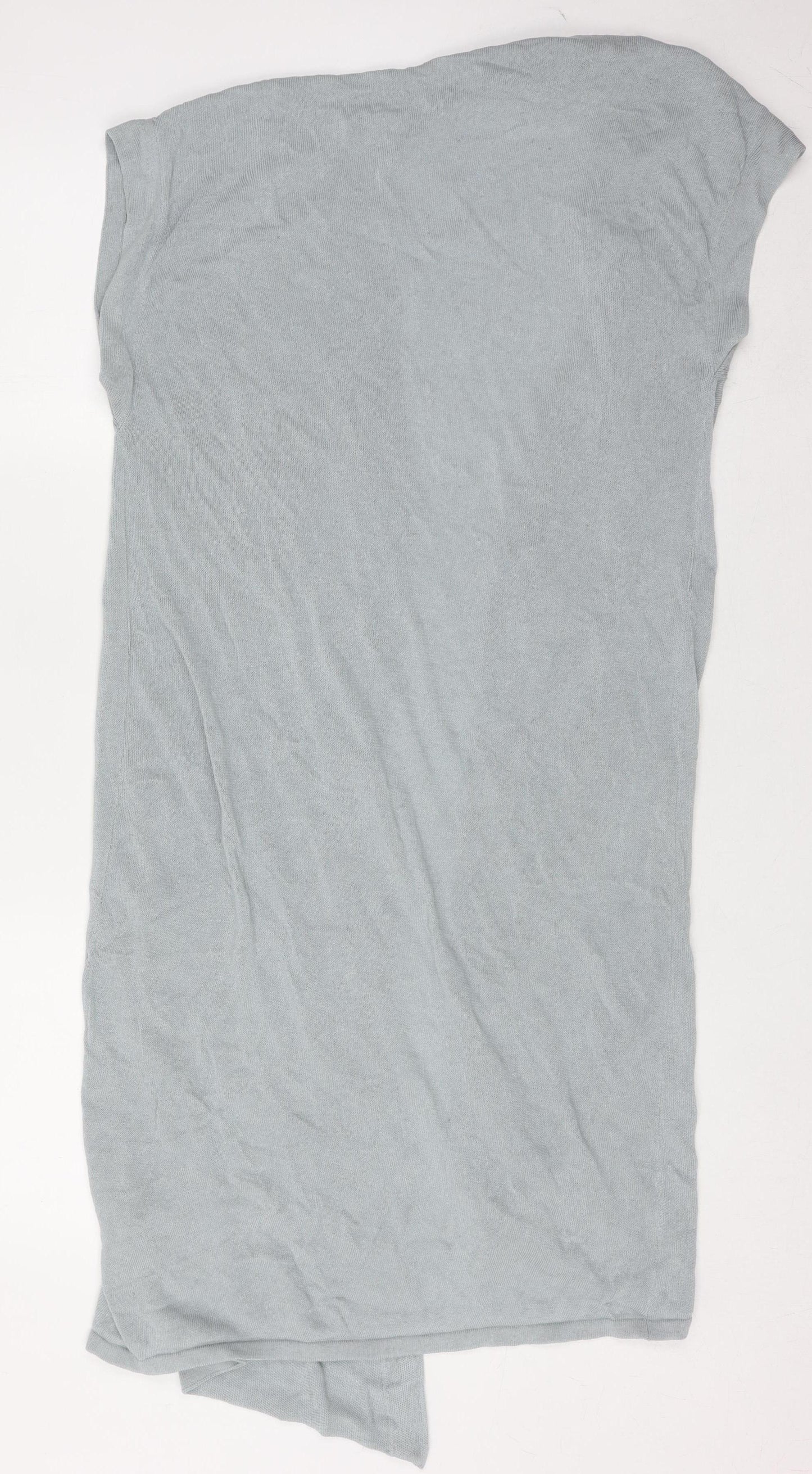 Zara Women Grey Open Knit Short Sleeve Cardigan Size 8