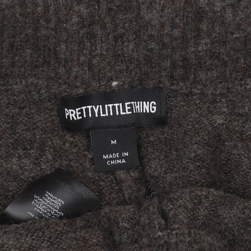 PrettyLittleThing Women Brown Knit Slim Leggings Size M