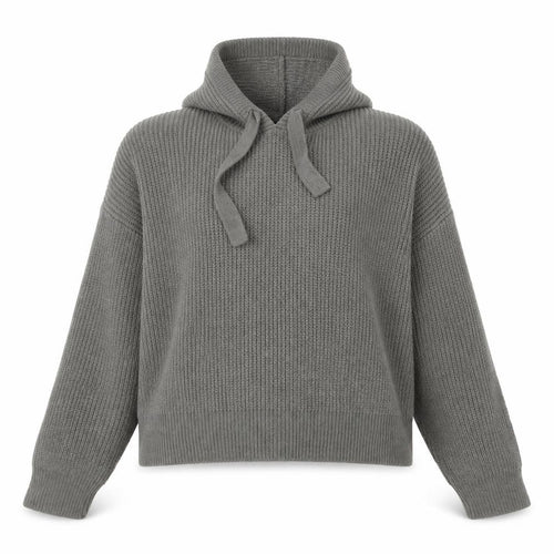 Missguided Women’s Grey Knitted Hoodie UK 6/8 Acrylic Pullover
