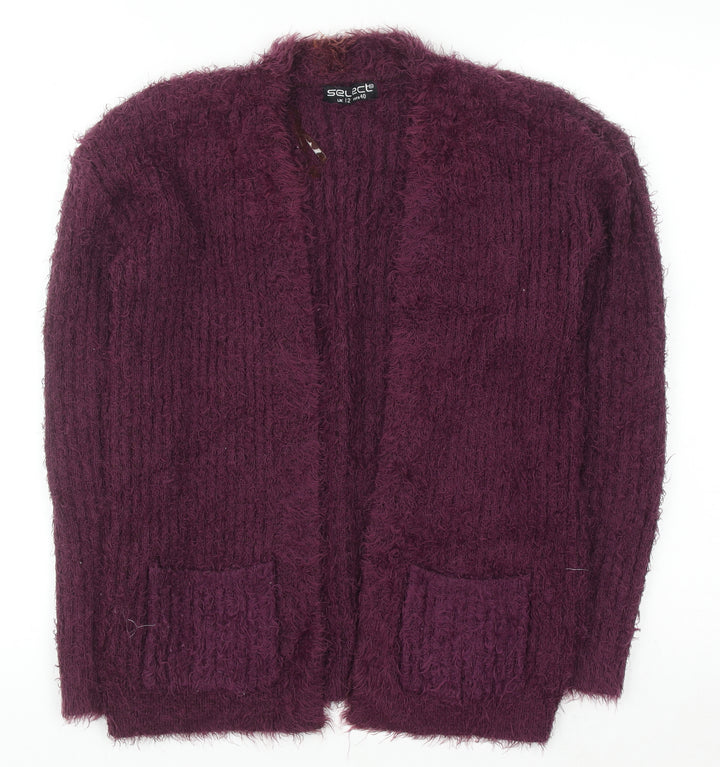 Select Womens Purple Long Sleeve Knit Cardigan UK 12