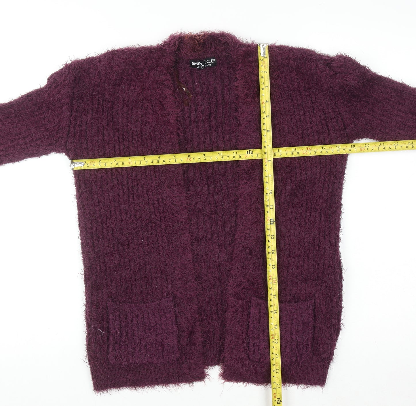 Select Womens Purple Long Sleeve Knit Cardigan UK 12