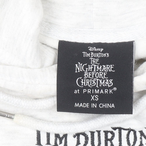 Primark Women’s Grey Nightmare Before Christmas Hoodie XS Disney Pullover