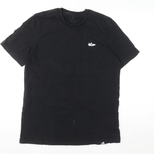 Adidas Men's Black Cotton Sports T-Shirt M Crew Neck Short Sleeve