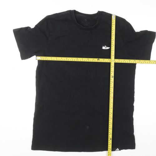 Adidas Men's Black Cotton Sports T-Shirt M Crew Neck Short Sleeve