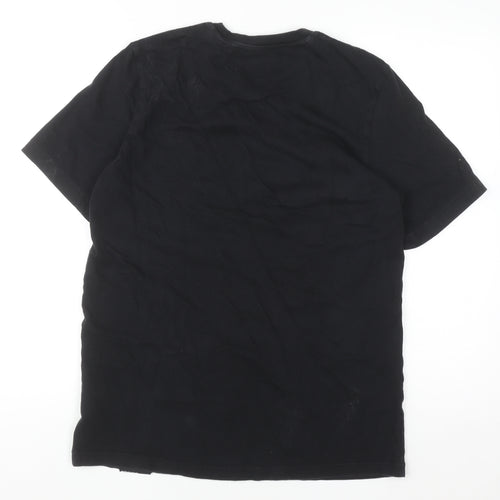 Adidas Men's Black Cotton Sports T-Shirt M Crew Neck Short Sleeve