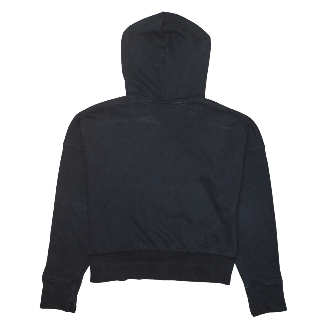 Adidas Women's Black Cropped Hoodie Size 10 Drawstring Hooded Sweatshirt