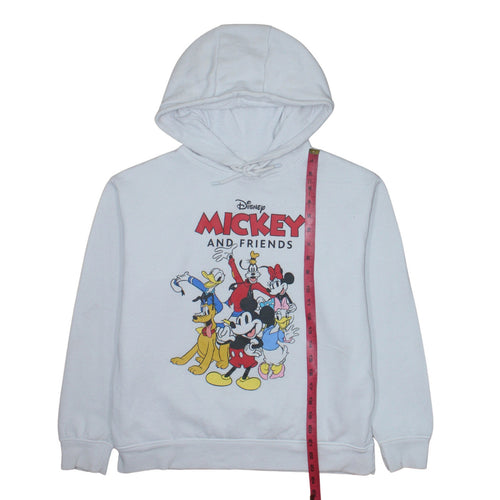 Disney Primark Women White Mickey & Friends Hoodie Size S 10/12