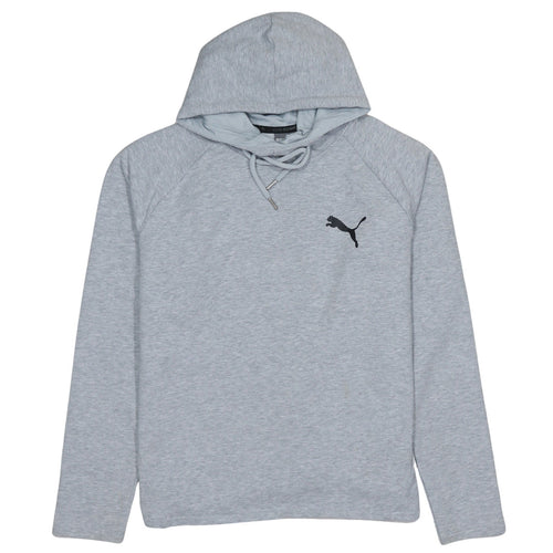 Puma Womens Grey Hoodie Size 14 Pullover Drawstring Logo Sweatshirt