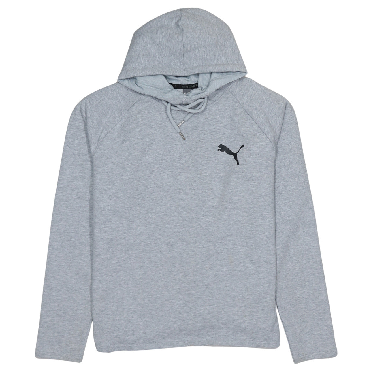 Puma Womens Grey Hoodie Size 14 Pullover Drawstring Logo Sweatshirt